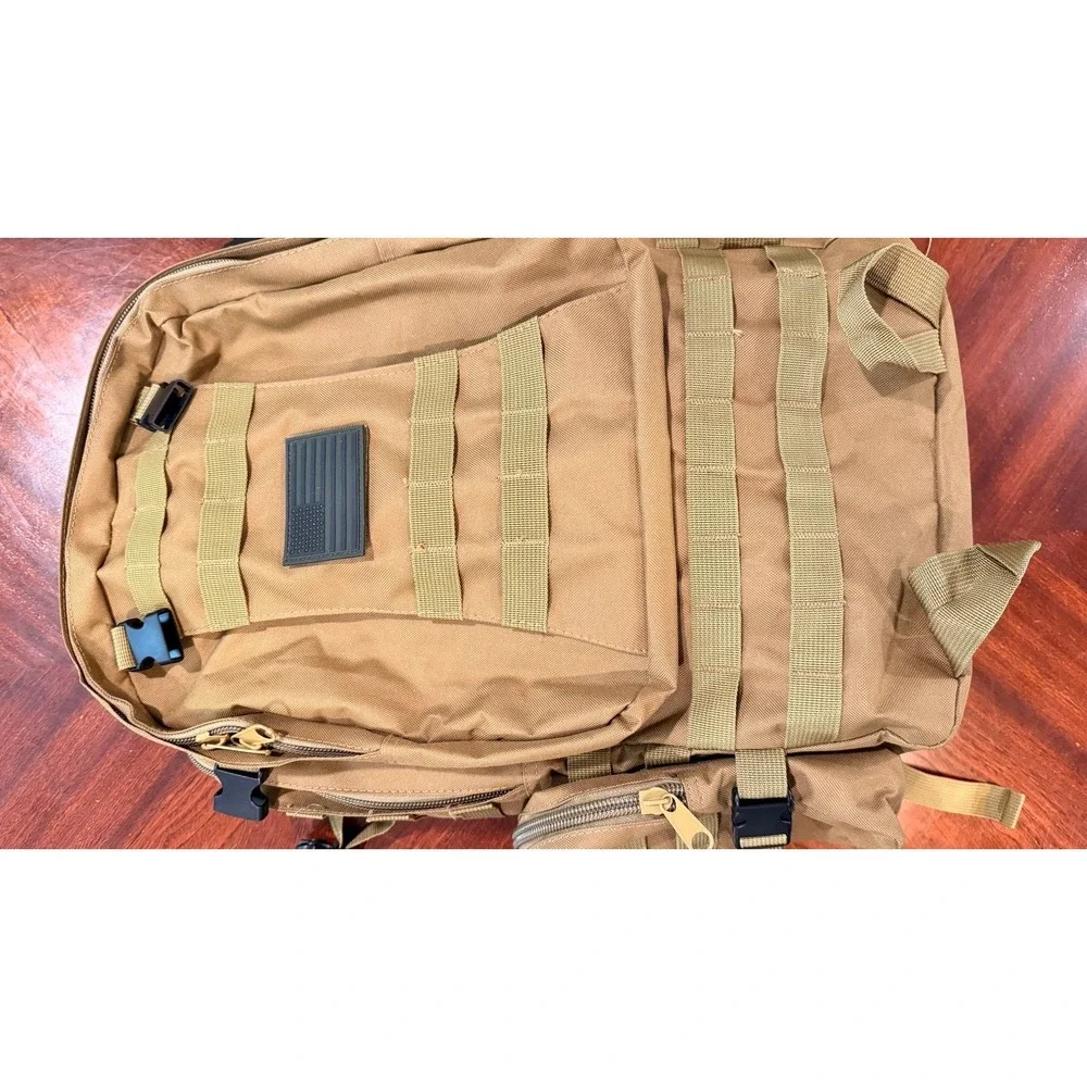 Tactical Military Backpack Tan MOLLE Rucksack Hiking Bug Out Travel Pack